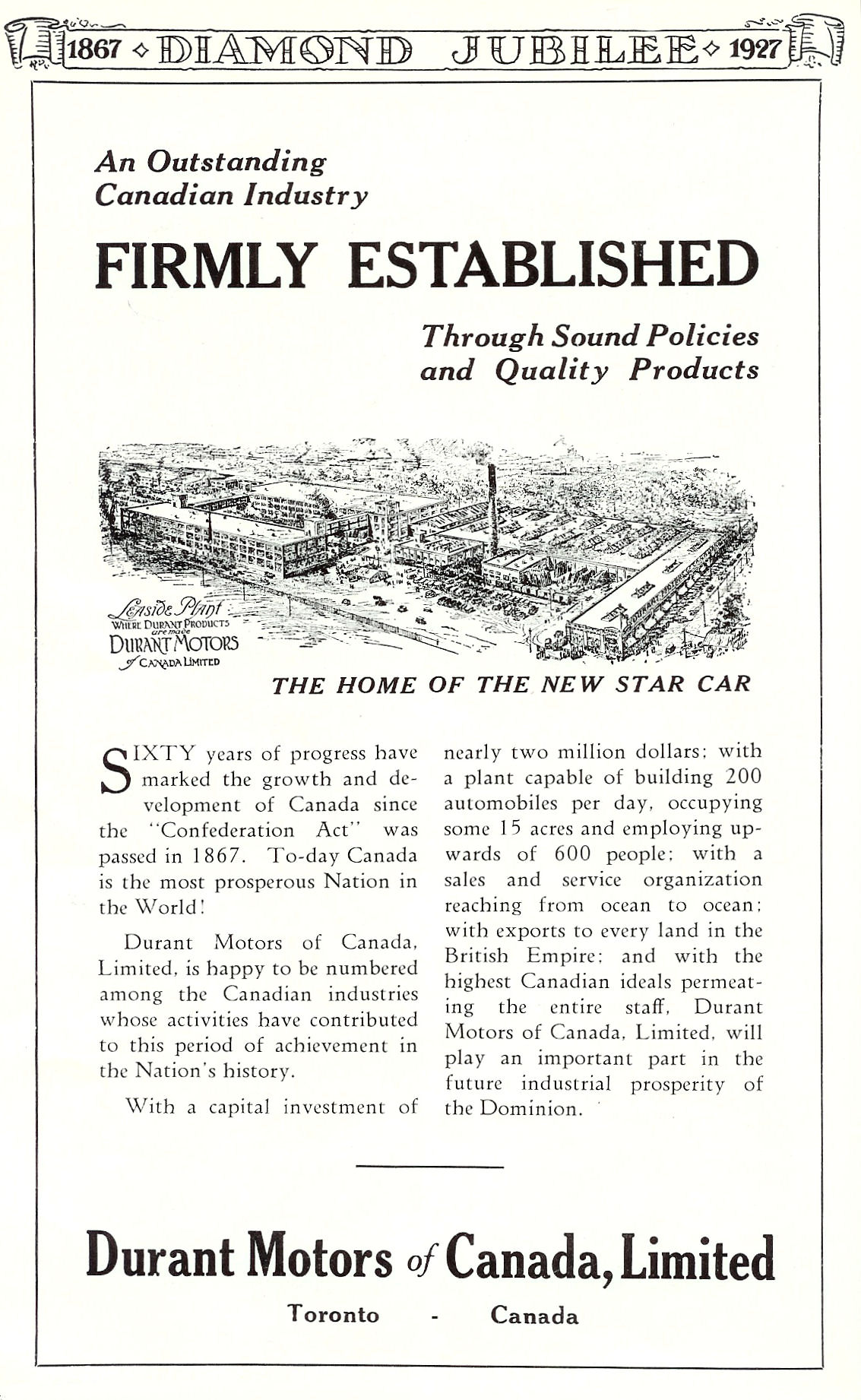 1927 Durant Motors Auto Advertising